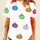 Sequin Bow Pumpkin Patched Cotton Blend T Shirt