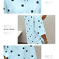 Polka Dot Print Crossed Seam Detail Oversize Tee
