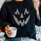 Spooky Face Printed Halloween Fashion Baggy Sweatshirt