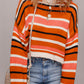 Stripe Drop Shoulder Cropped Pullover Sweater