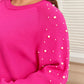 Plus Size Pearled Decor Sweater