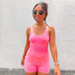 Wash Ribbed High Waist Athleisure Romper