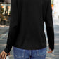 Asymmetric Seam Detail Solid Color Long Sleeve Top
