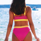 Color Block Ribbed Swimwear