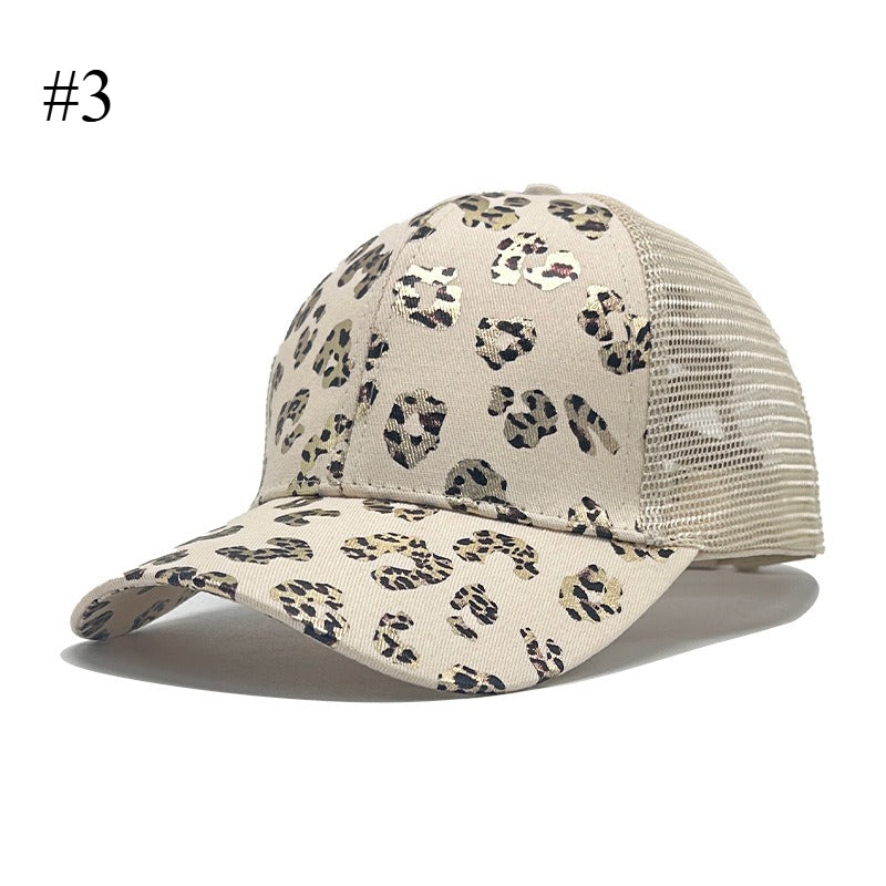 Leopard Print Women's Baseball Cap Mesh Hat
