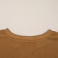 Oversized Mixed Textured Split Neck High Low Patchwork Sweatshirt
