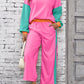Block Pullover Loose Pant Set