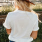 White Tassel Bowknot Print Round Neck Western Fashion T Shirt