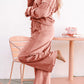 Velvet Zip-up Hoodie and Wide Leg Pants Set