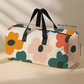 Flower Print Quilted Large Duffel Bag