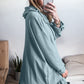 Ruffled Hem Loose Fit Tunic Hoodie