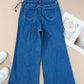 Plain Seam Detail Flared Bottom Ankle Length Jeans