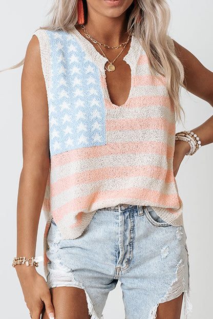 Flag Knited Tank Top