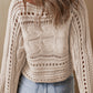 Elegant Hollow-out Knit Cropped Sweater