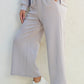 Textured Top and Wide Leg Pants Set