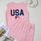 USA Flag Graphic Tank Top and Skort Short Set