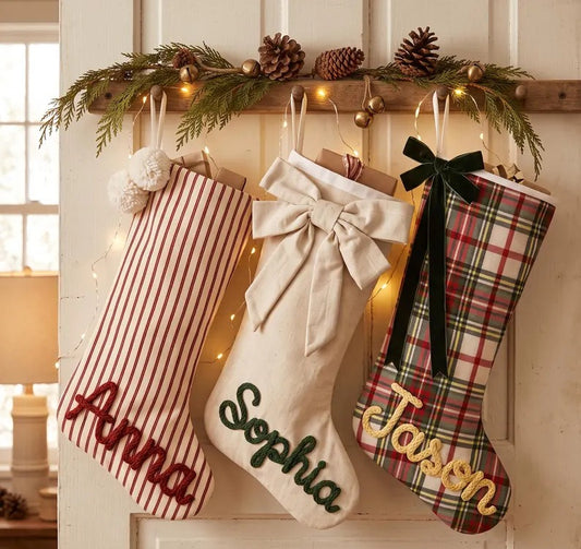 Custom Family Christmas Stockings with Name