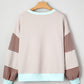 Striped Colorblock Patchwork Drop Shoulder Sweatshirt