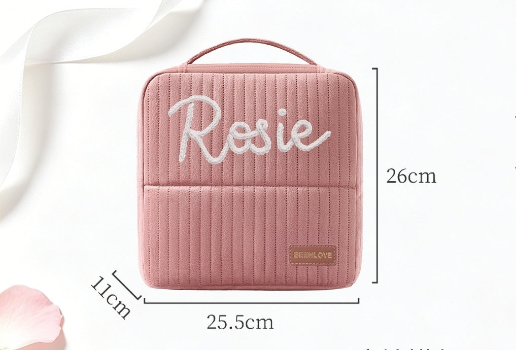 Personalized Quilted Makeup Bag