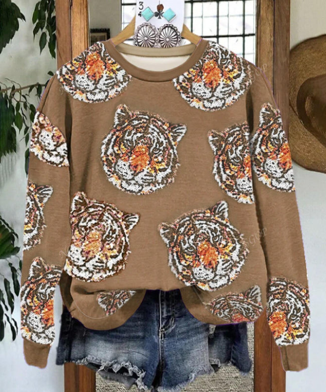 Tiger Print Sweatshirt