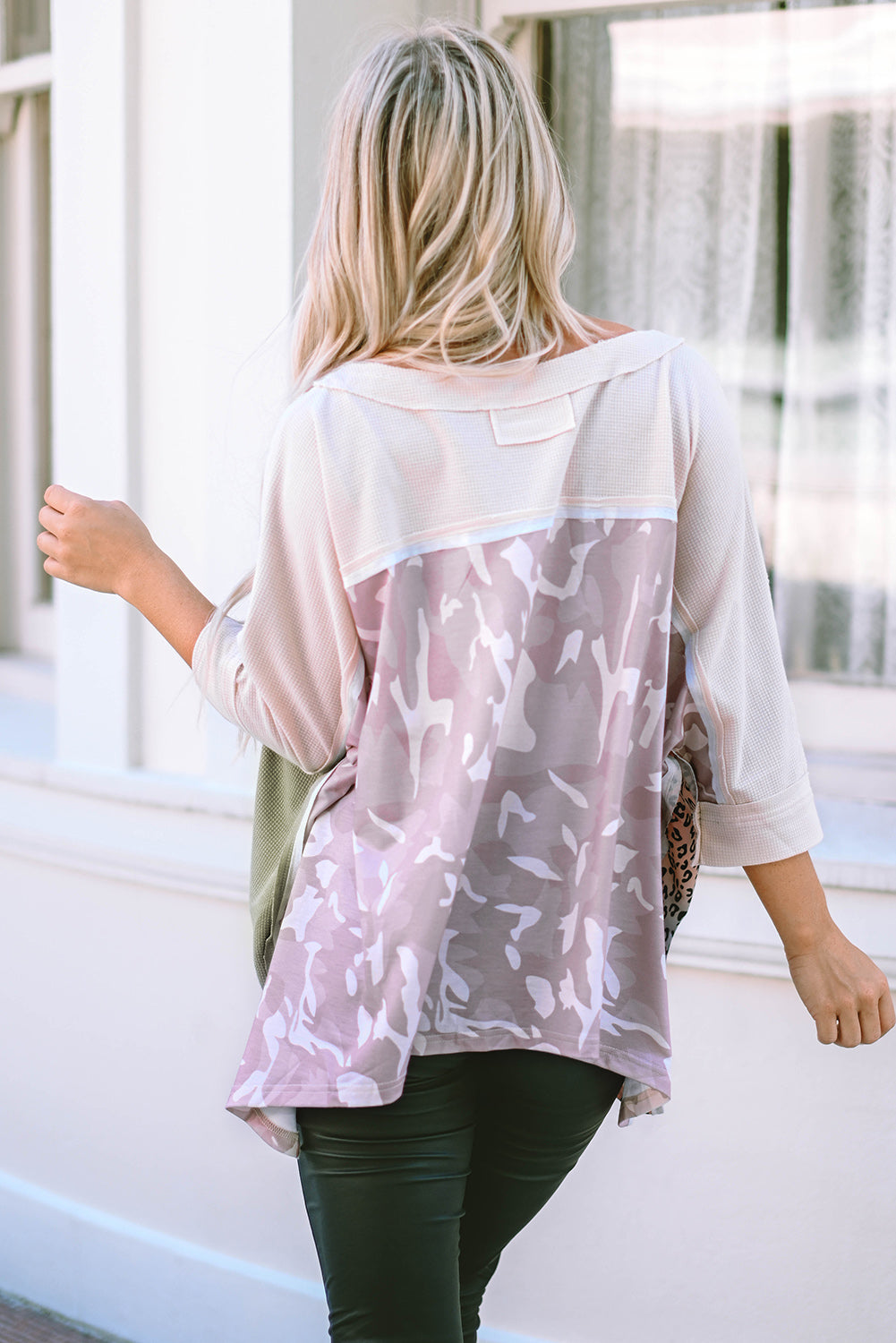 Multicolor Patchwork Oversized Top