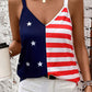 Independence Day Stars and Stripes Printed Casual Tank Top