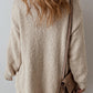 Collared Drop Shoulder Button Up Cardigan with Pocket