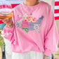 USA Map Patched Graphic Patriotic Sweatshirt