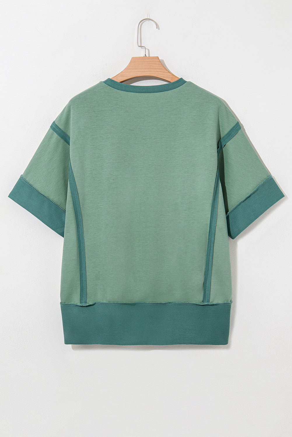 Half Sleeve Raw Seam High Low Side Split Top