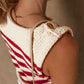 Textured Knit Ribbed Hem Sweater Tank Top