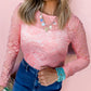 Lace Sheer Long Sleeve Top