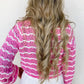Crochet Scalloped Trim Lace-up Front Cropped Cardigan