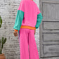 Block Pullover Loose Pant Set