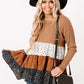 Ribbed Dotted Tiered Ruffled Flowy Top