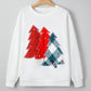 Christmas Tree Patched Drop Shoulder Sweatshirt
