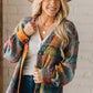 Multicolor Brushed Checked Western Buttoned Jacket