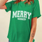 MERRY CHRISTMAS Letter Graphic Loose T Shirt