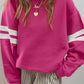 Varsity Striped Detail Drop Shoulder Oversized Sweatshirt