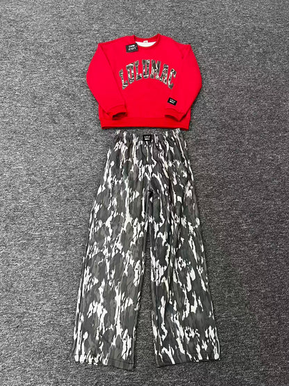 Tie-dye and Embroidered Trouser Set
