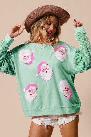 Christmas Sequin Sleeve Sweatshirt