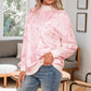 Pink Camo Mock Neck Baggy Sweatshirt