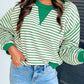 Striped Exposed Seam Patchwork Loose Pullover Top