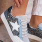 Star Patchwork Sequined Lace-up Sneakers