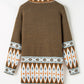 Western Aztec Open Front Sweater Cardigan