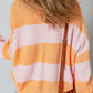 Colorblock Half Zip Oversize Sweater