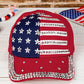 American Flag Rhinestone Decor Baseball Cap