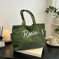 Personalized Corduroy Custom Name Tote Bag