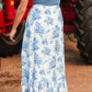 Boho Floral High Waist Ruffle Split Maxi Skirt