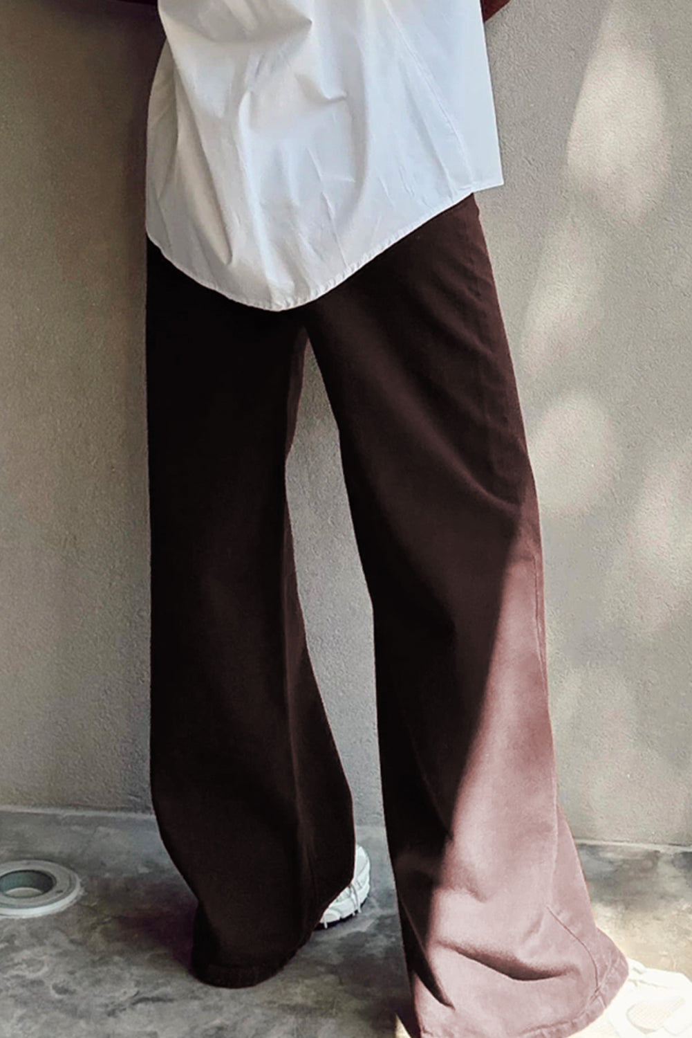 Loose Straight High Waist Solid Color Jeans