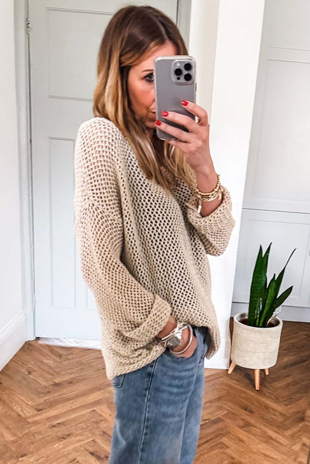 Crochet Hollow-out Jumper Top Sweater